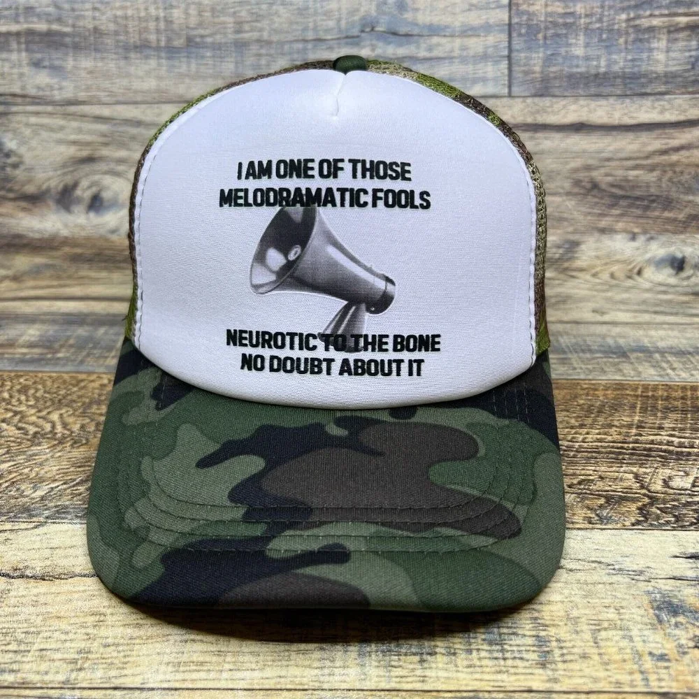 Basket Case Mens Trucker Hat Camouflage 90s Rock Lyrics 1994 Dookie Ball Cap - Picture 2 of 8